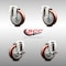 Service Caster 4 Inch 316SS Maroon Polyurethane Wheel Swivel Bolt Hole Caster Brakes SCC, 2PK SCC-SS316BH20S414-PPUB-MRN-2-TLB-2 - alternate 2